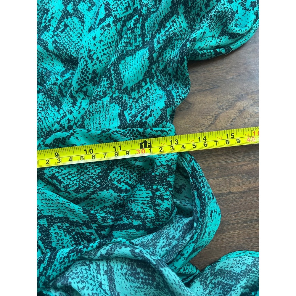 DO+BE Emerald Venom Tie-Waist Midi Dress Women's Small Snake Print Cap Sleeve - Picture 6 of 12